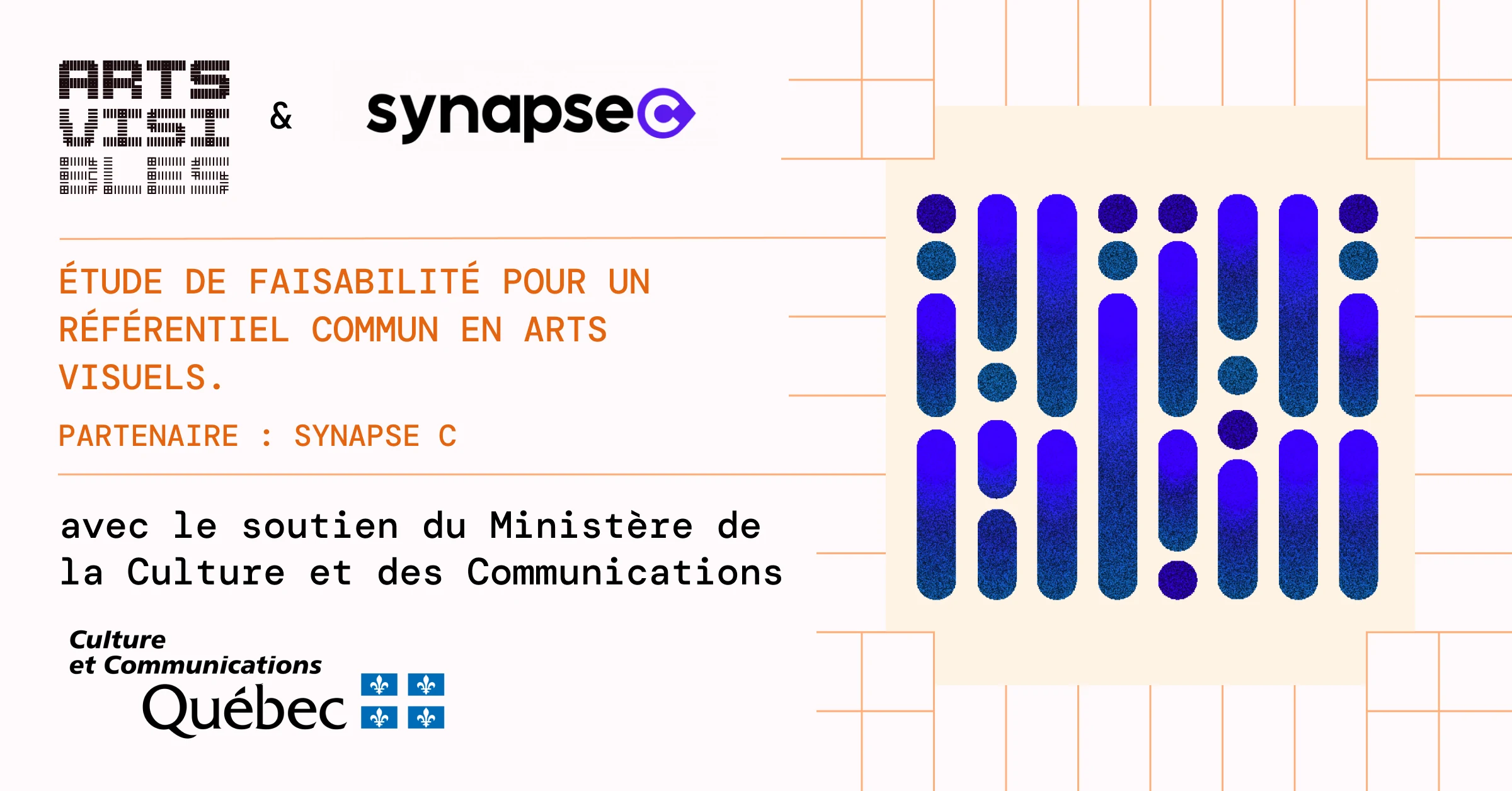 Visuel arts visibles et Synapse C : étude de faisabilité pour un référentiel commun en arts visuels, avec le soutien du MCC du Québec.