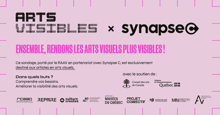 Visuel arts visibles × Synapse C : « Ensemble, rendons les arts visuels plus visibles ! » Sondage destiné aux artistes, soutenu par le CAC et le MCC.
